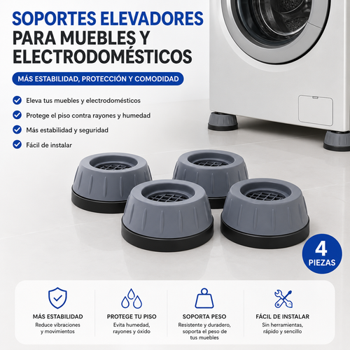 Bases Antivibracion silenciosas- Kit de 4 piezas 📦