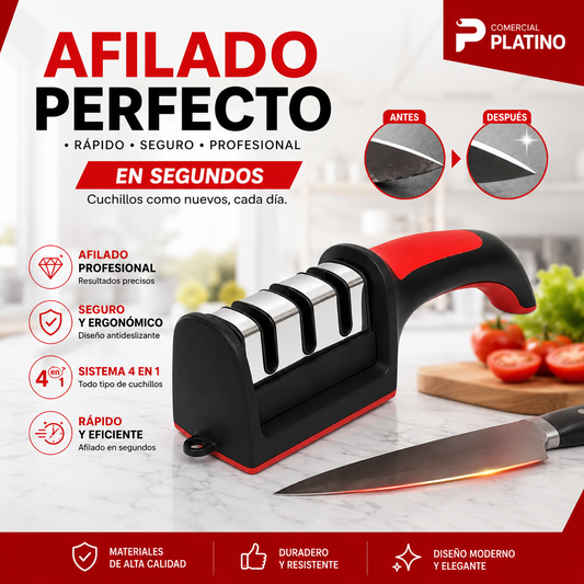Afilador Profesional de Cuchillos 3 niveles