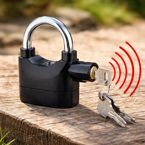 🔒 Candado con Alarma Antirrobo de Acero | 3 Llaves + Baterías Incluidas