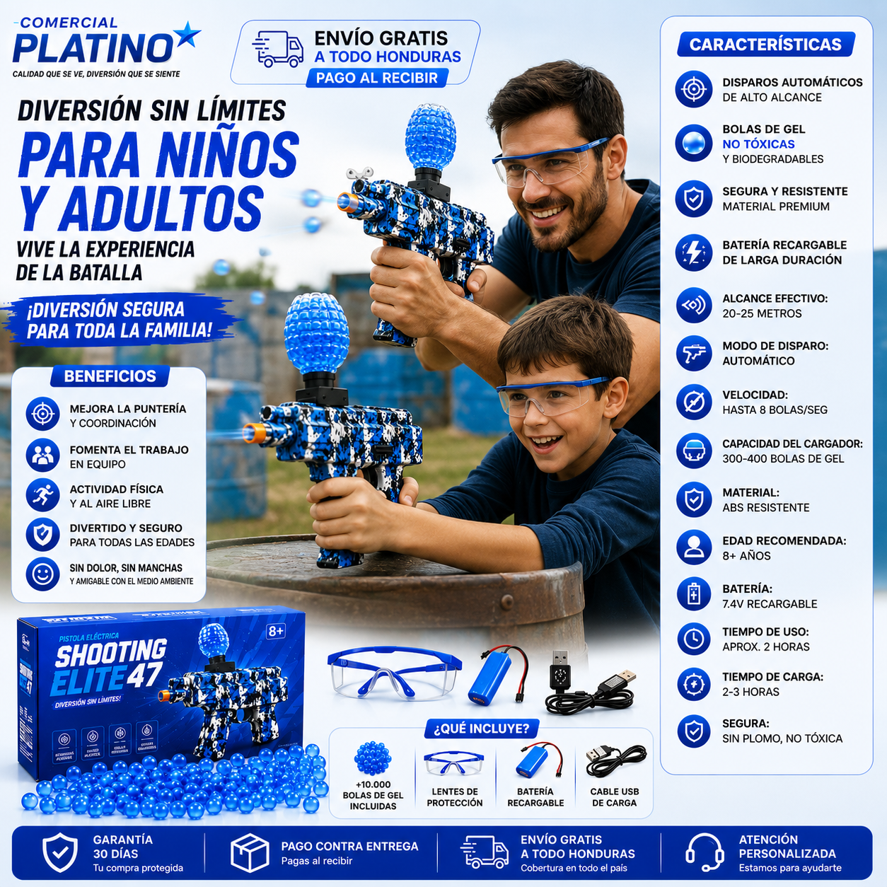 Hydrogel Blaster Shooting Elite 47™
   con Disparo Automático💥