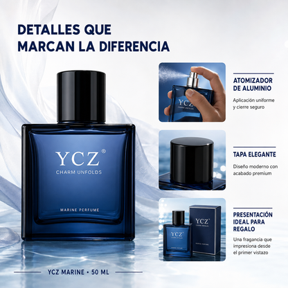 🌊YCZ CHARM UNFOLDS MARINE 50ML EL AROMA MASCULINO QUE DEJA HUELLA TODO EL DÍA