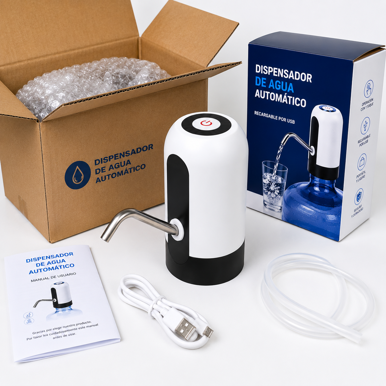 Dispensador Automatico de Agua Recargable