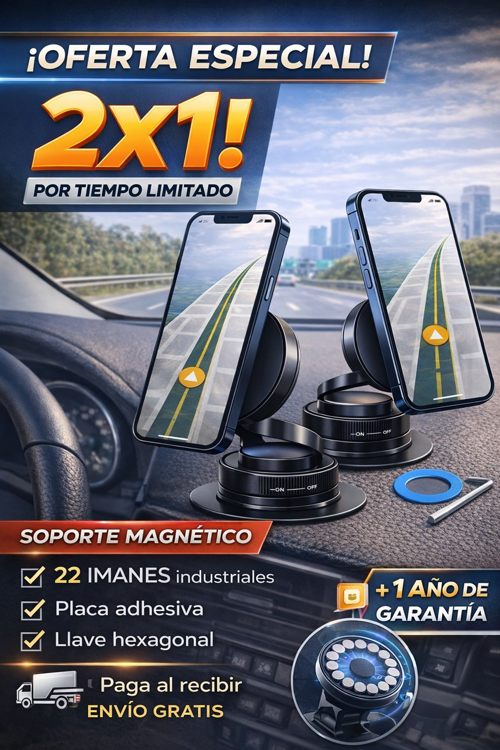 Soporte Magnético 360° de Fuerte Agarre - 2x1 por tiempo limitado