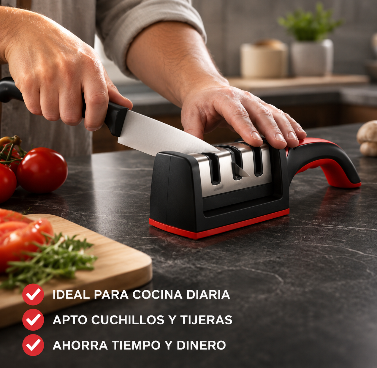 Afilador Profesional de Cuchillos 3 niveles