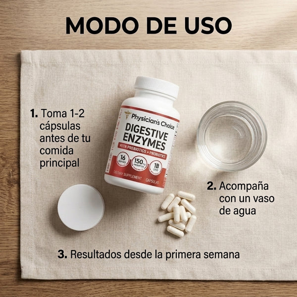 Enzimas digestivas para la hinchazón y la digestión Fórmula de 16 enzimas de acción rápida con prebióticos para la salud intetinal